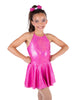 Solid Hologram Halter Binding Dress
