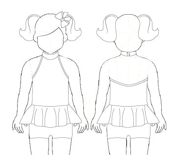 Custom Inked Halter Collar Biketard with Peplum - Lycra