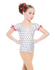 50s Polka Dot Puff Sleeve Off the Shoulder Peasant Leotard