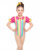 Candy Striper Puff Sleeve Leotard