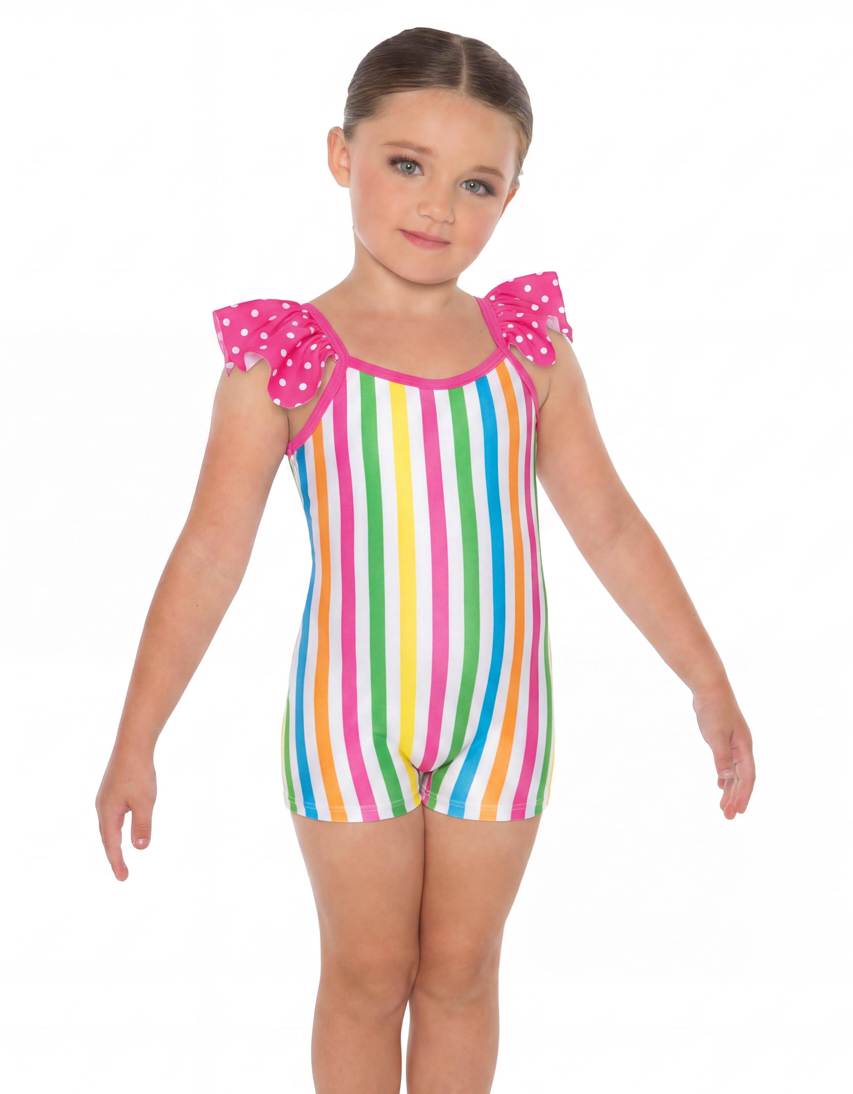 Candy Striper Camisole Flutter Sleeve Biketard