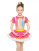 Candy Striper Puff Sleeve Crop Top