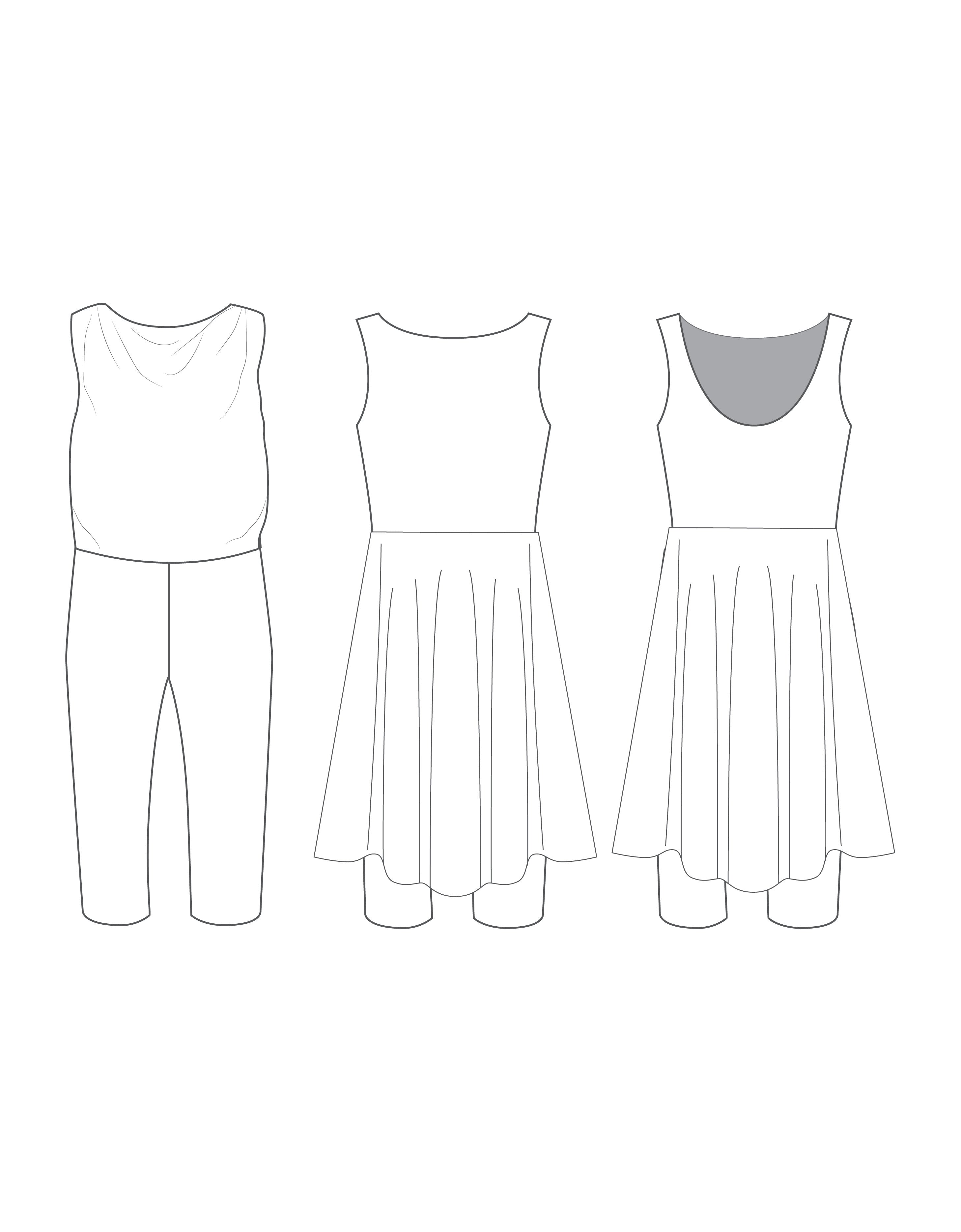 Custom Inked Convertible Dress with Bib Tank Capri - Lycra