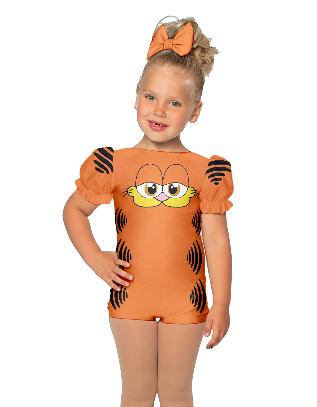 Lazy Cat Puff Sleeve Biketard