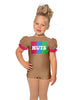 Peanut Butter Puff Sleeve Biketard