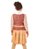 Munchkins Peasant LS Puff Sleeve TNeck Dress with Long Pleated Skirt and Peplum