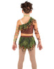 Tarzan Mesh and Lycra Double Layer Jagged Skirt WIth Panty