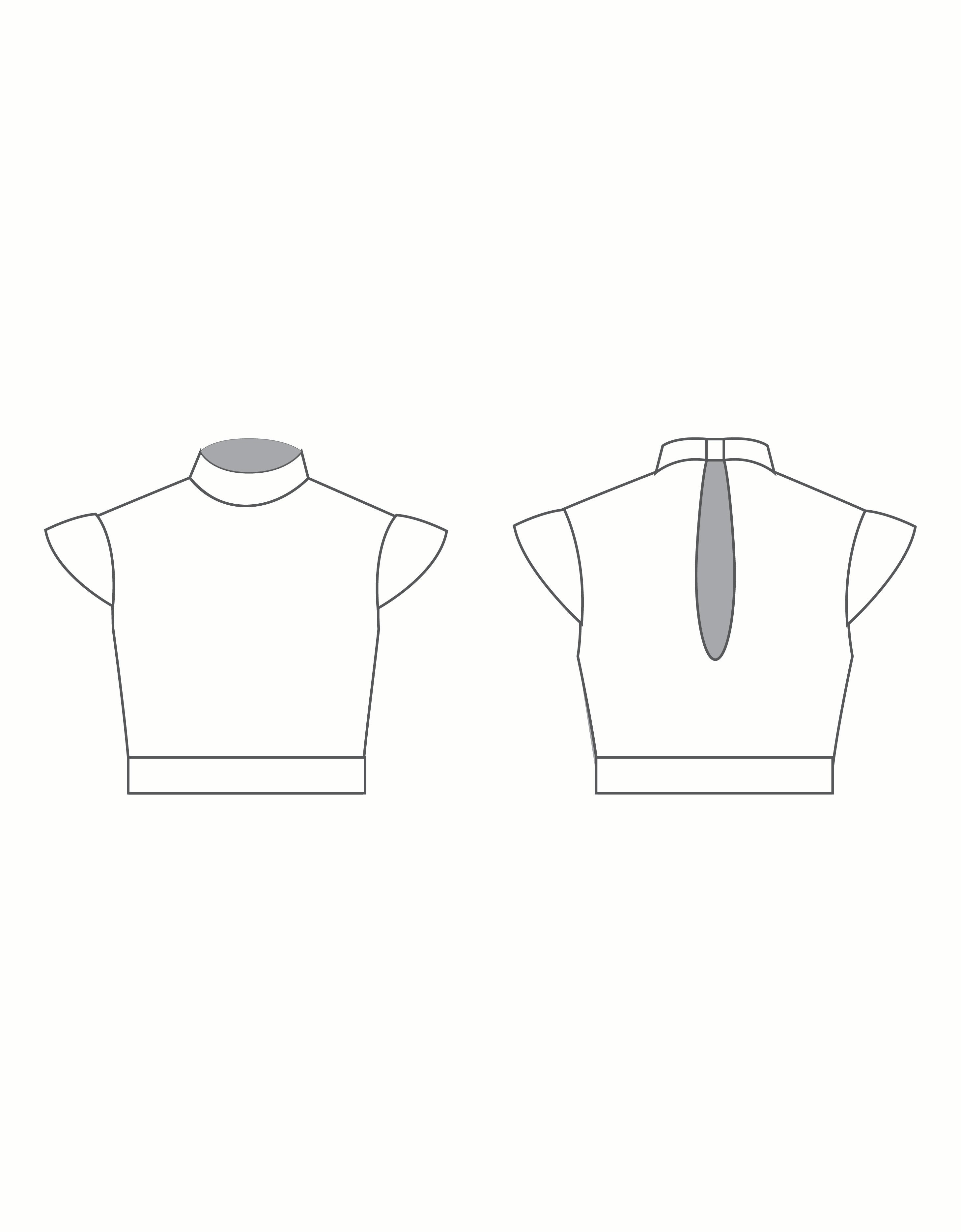 Custom Inked TNeck Keyhole Crop with Shoulder Caps - Lycra