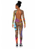 Defaced LS Open Back Unitard