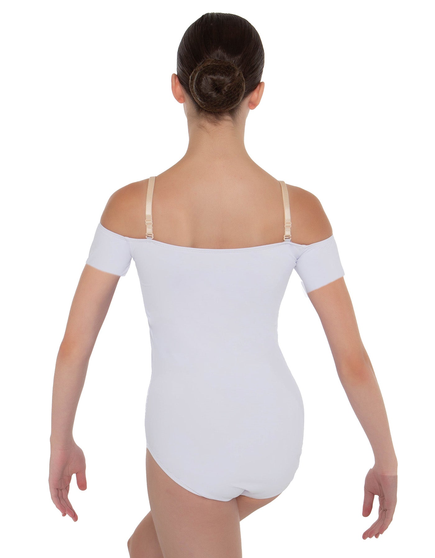 Solid Lycra Off The Shoulder Cap Sleeve Leotard