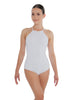 Solid Lycra Halter Leotard Covered Back