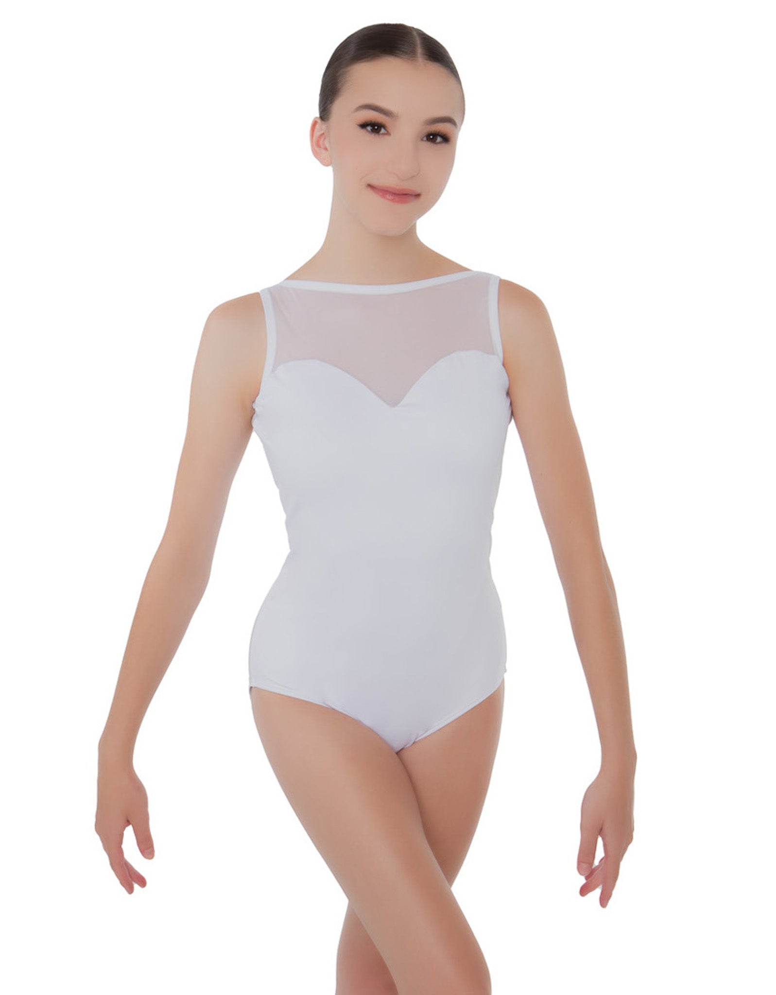 Solid Lycra Mesh Sweetheart Leotard