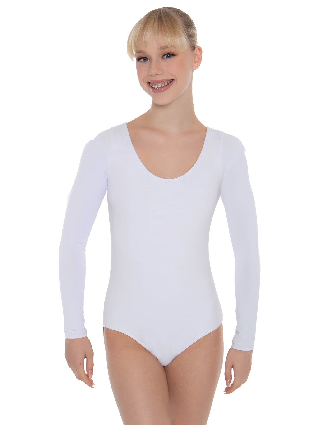 Solid Lycra LS Open Back Leotard