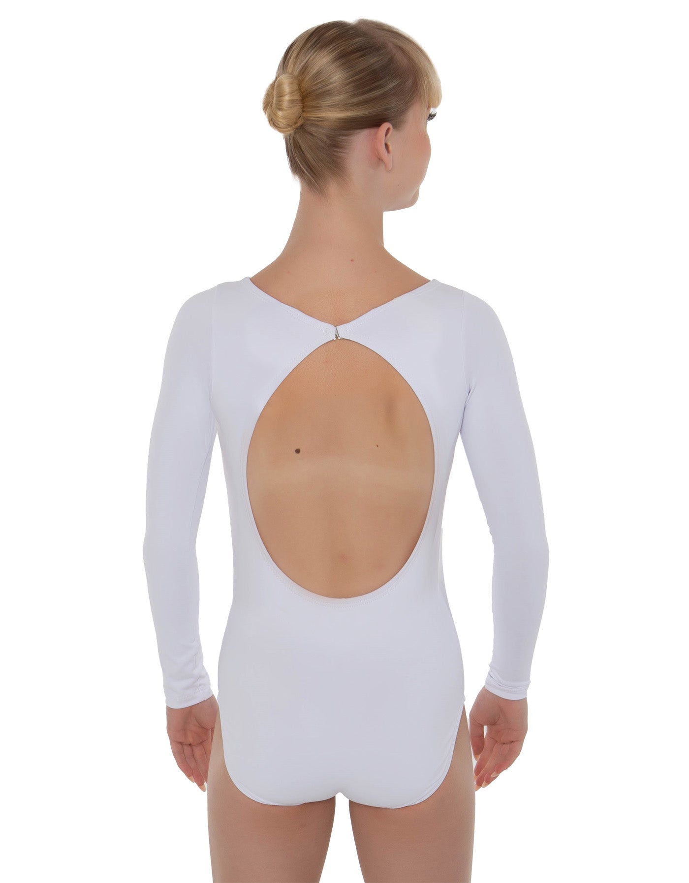 Solid Lycra LS Leotard Open Back