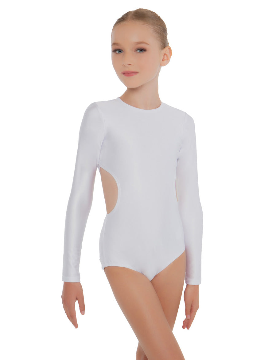 Solid Lycra LS Leotard Triangle Back