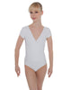 Solid Lycra Cap Sleeve Crossover Leotard