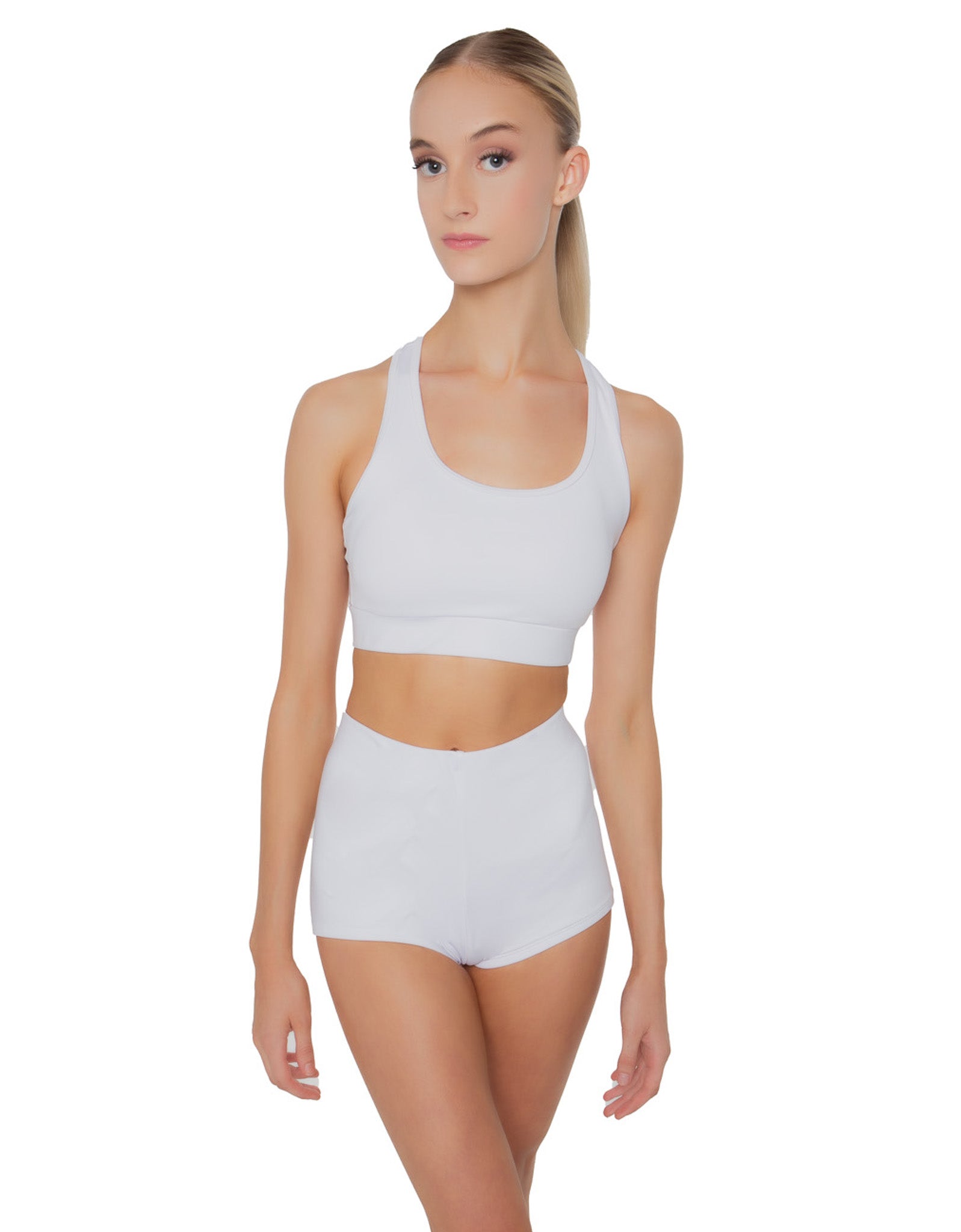 Solid Lycra Racerback Crop Top