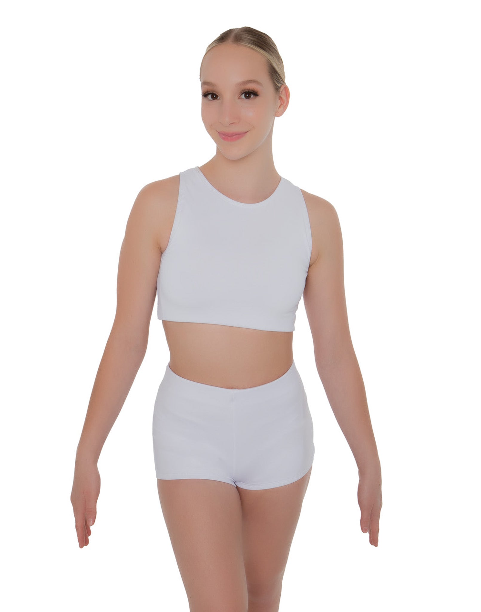 Solid Lycra Sleeveless Crop Top