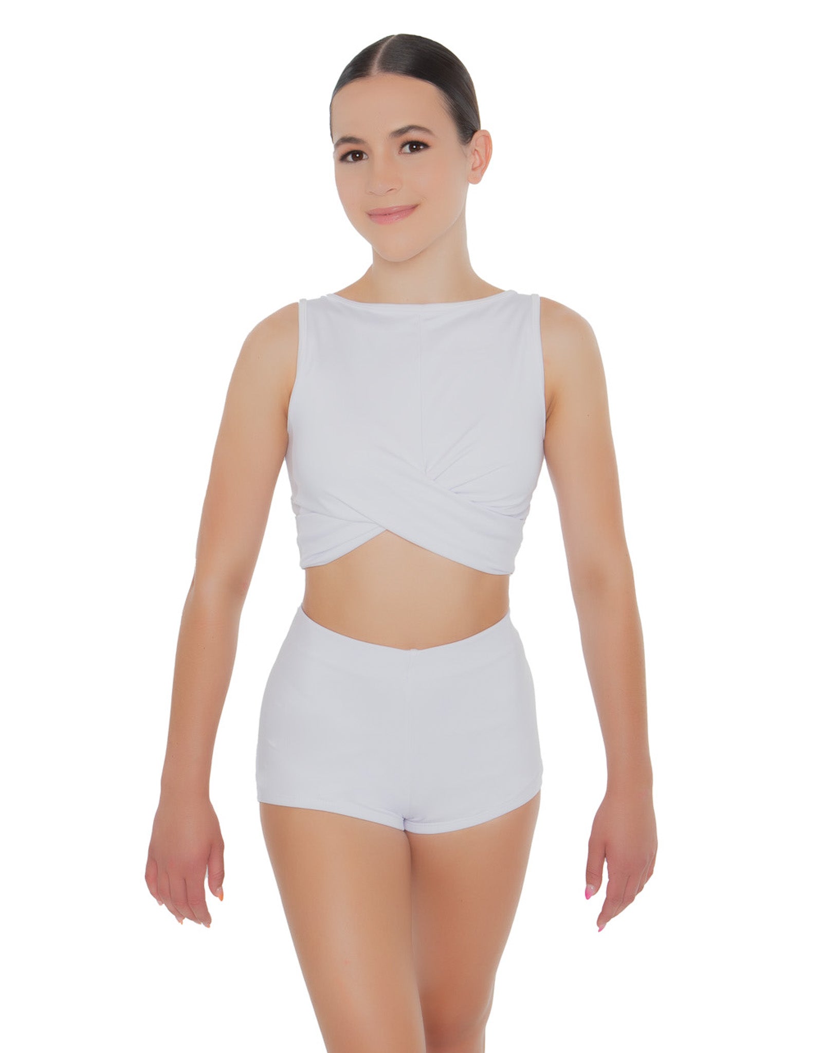 Solid Lycra Twisted Crop Top