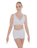 Solid Lycra Crossover Front Back Sleeveless Crop Top