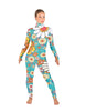 Flower Child Daisy LS Tneck Zipper Back Unitard