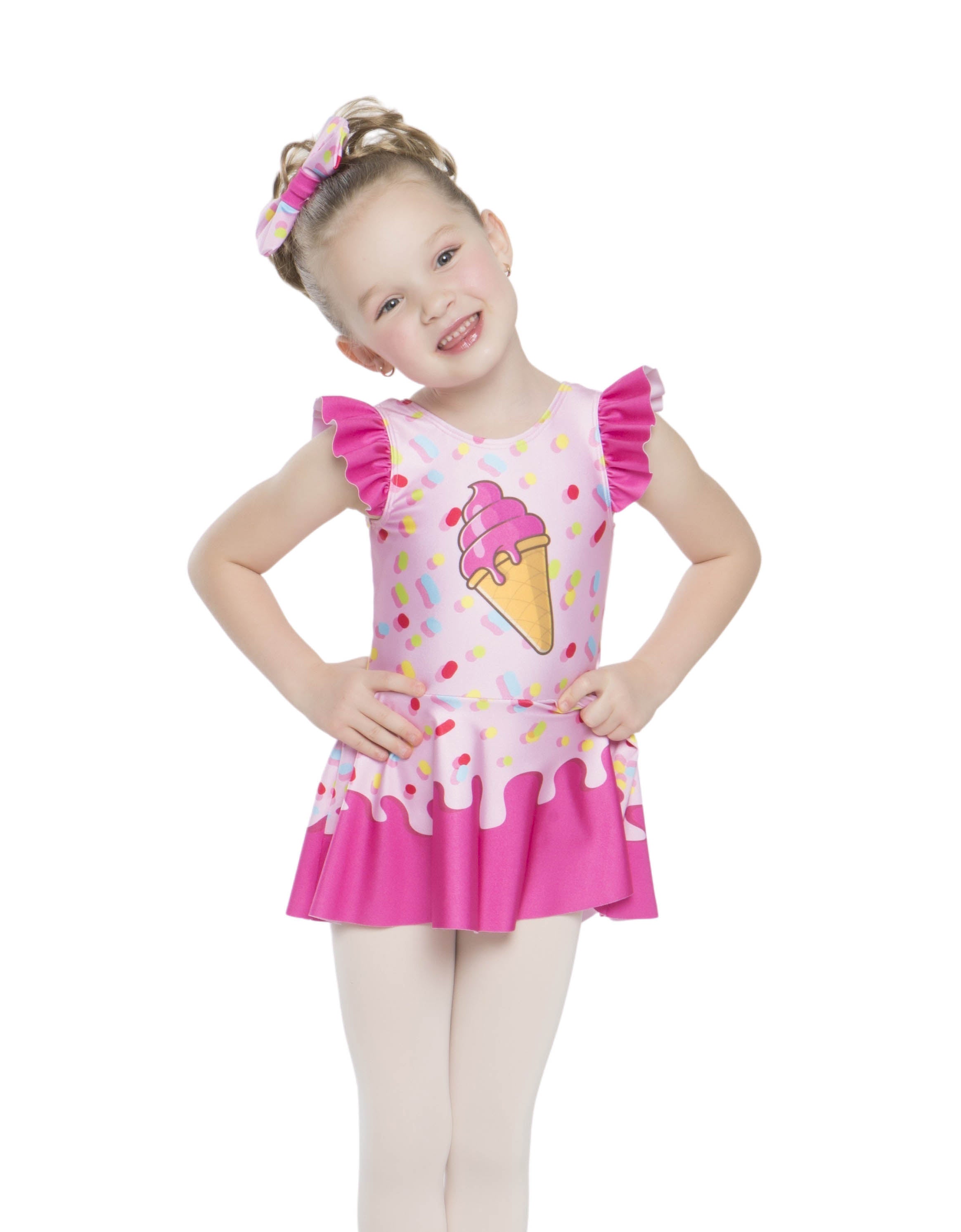 No Lining - Ice Cream Shop Cone Tank Dress with Gathered Sleeves