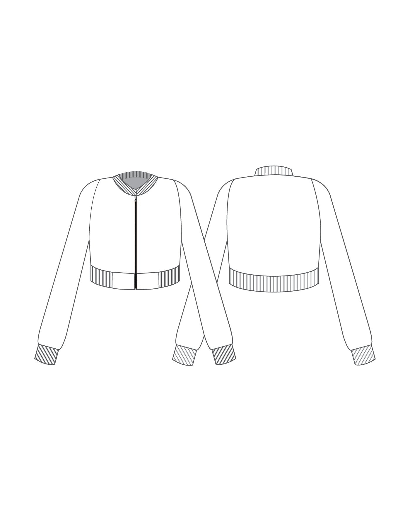 Custom Inked Cropped Varsity Jacket Low Collar - Pique