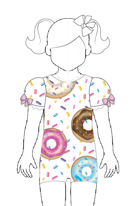 Custom Donuts No Text Puff Sleeve Biketard