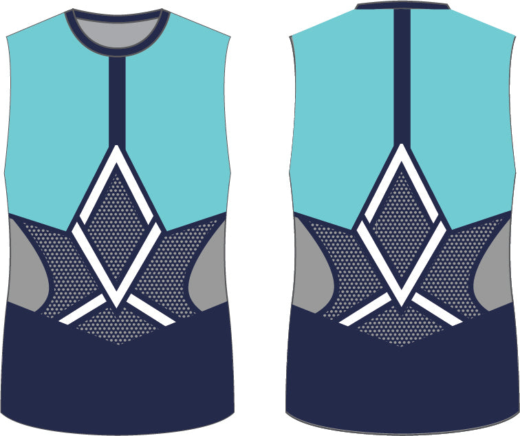Custom Aqua Navy Icon Kitbuilder Sleeveless Boys Tank