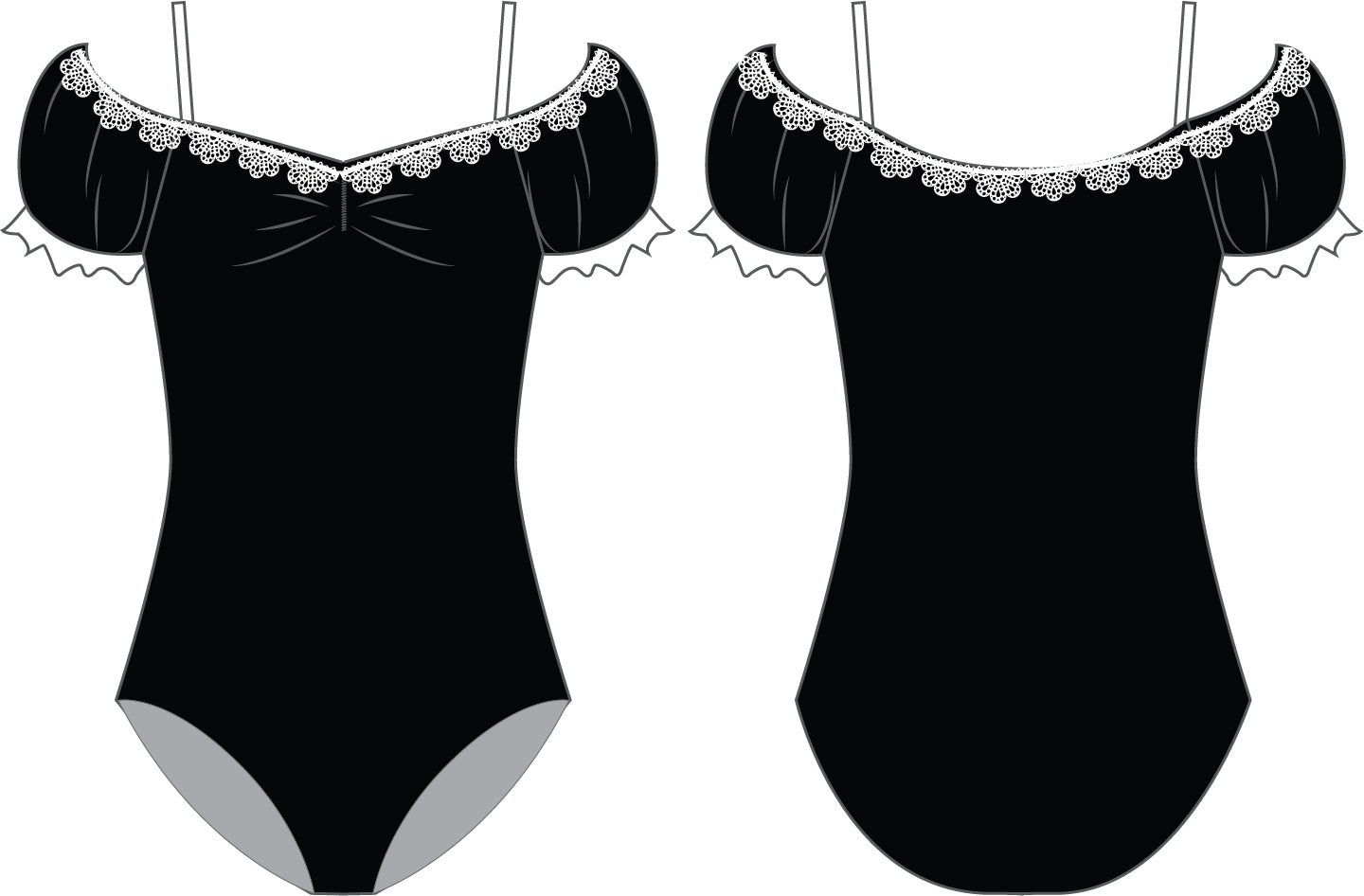Custom Human Maid Puff Sleeve Off the Shoulder Peasant Leotard