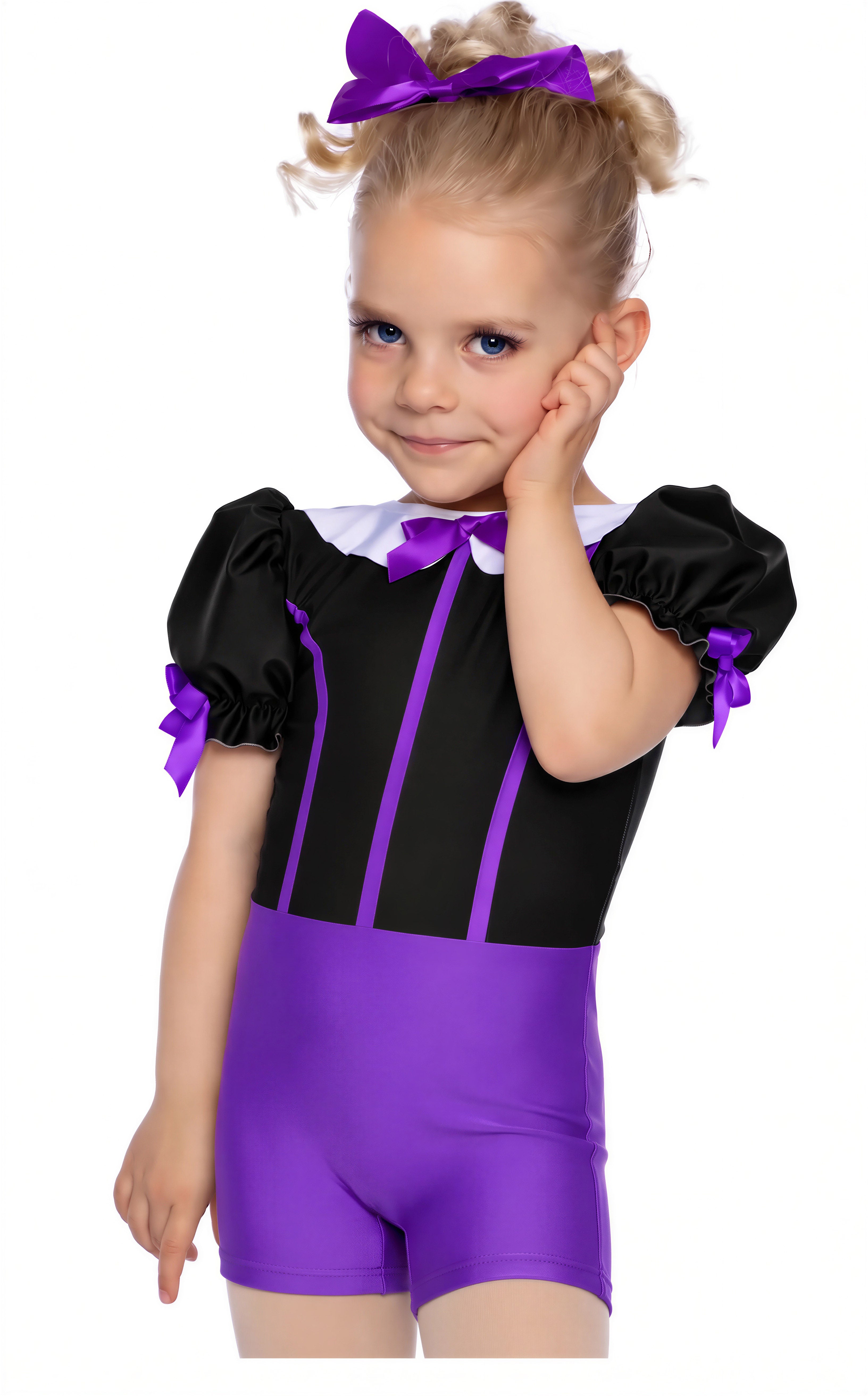 Custom Purple Fair Maiden Puff Sleeve Biketard