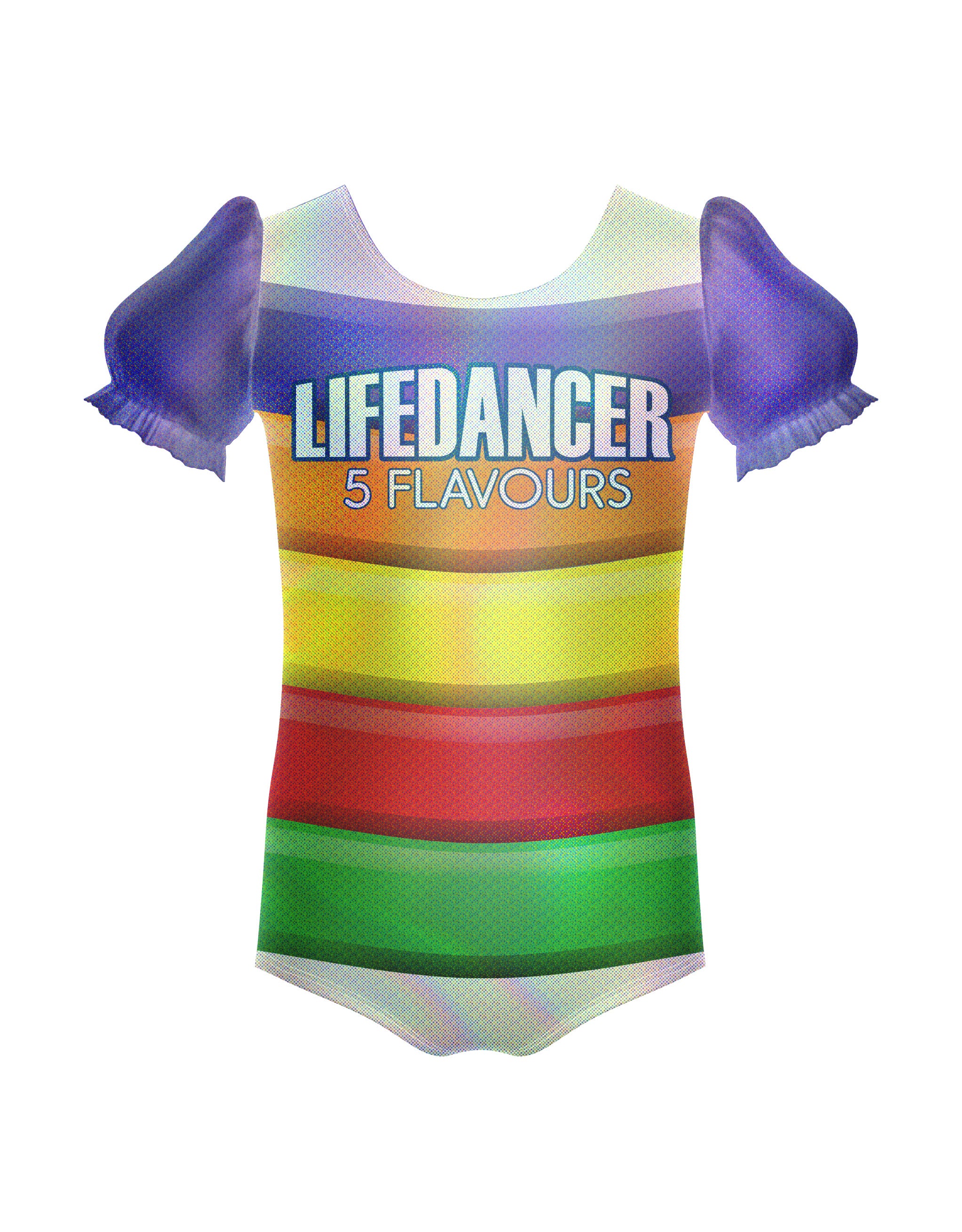 Rainbow Sweet Puff Sleeve Leotard Hologram