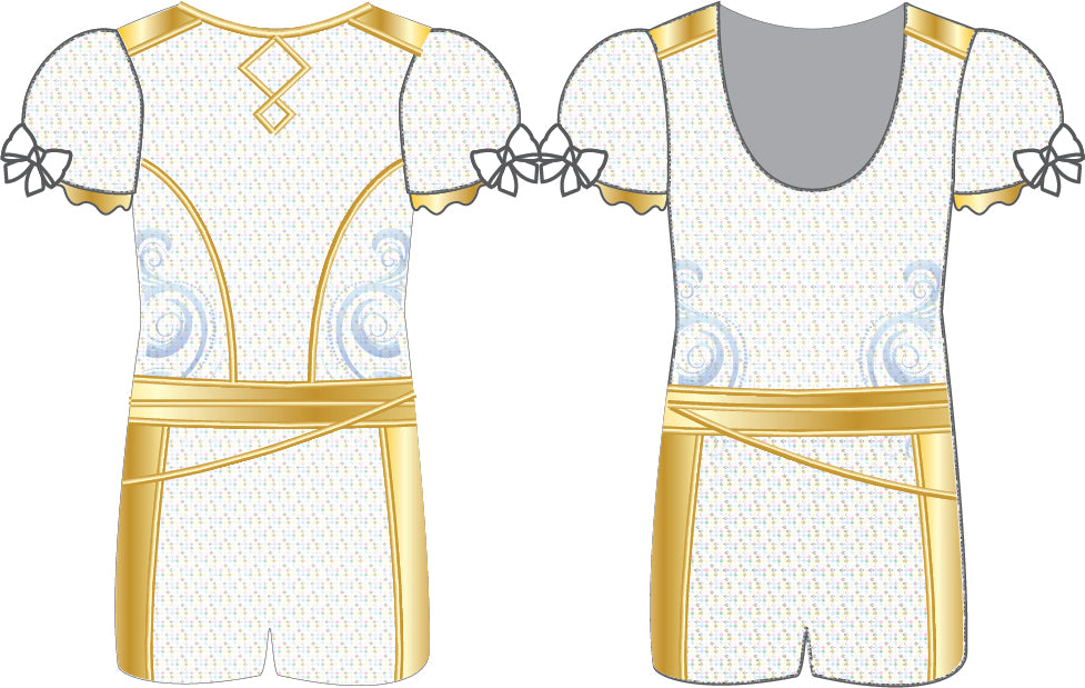Huntress Golden Puff Sleeve Biketard
