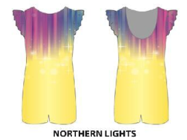 Northern Lights Tank Biketard with Gather Sleeves