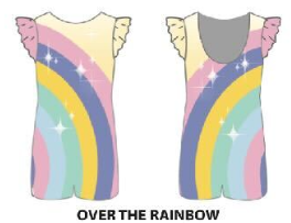 Over the Rainbow Tank Biketard with Gather Sleeves