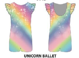 Unicorn Ballet Tank Biketard with Gather Sleeves