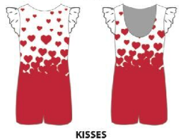 Kisses Tank Biketard with Gather Sleeves