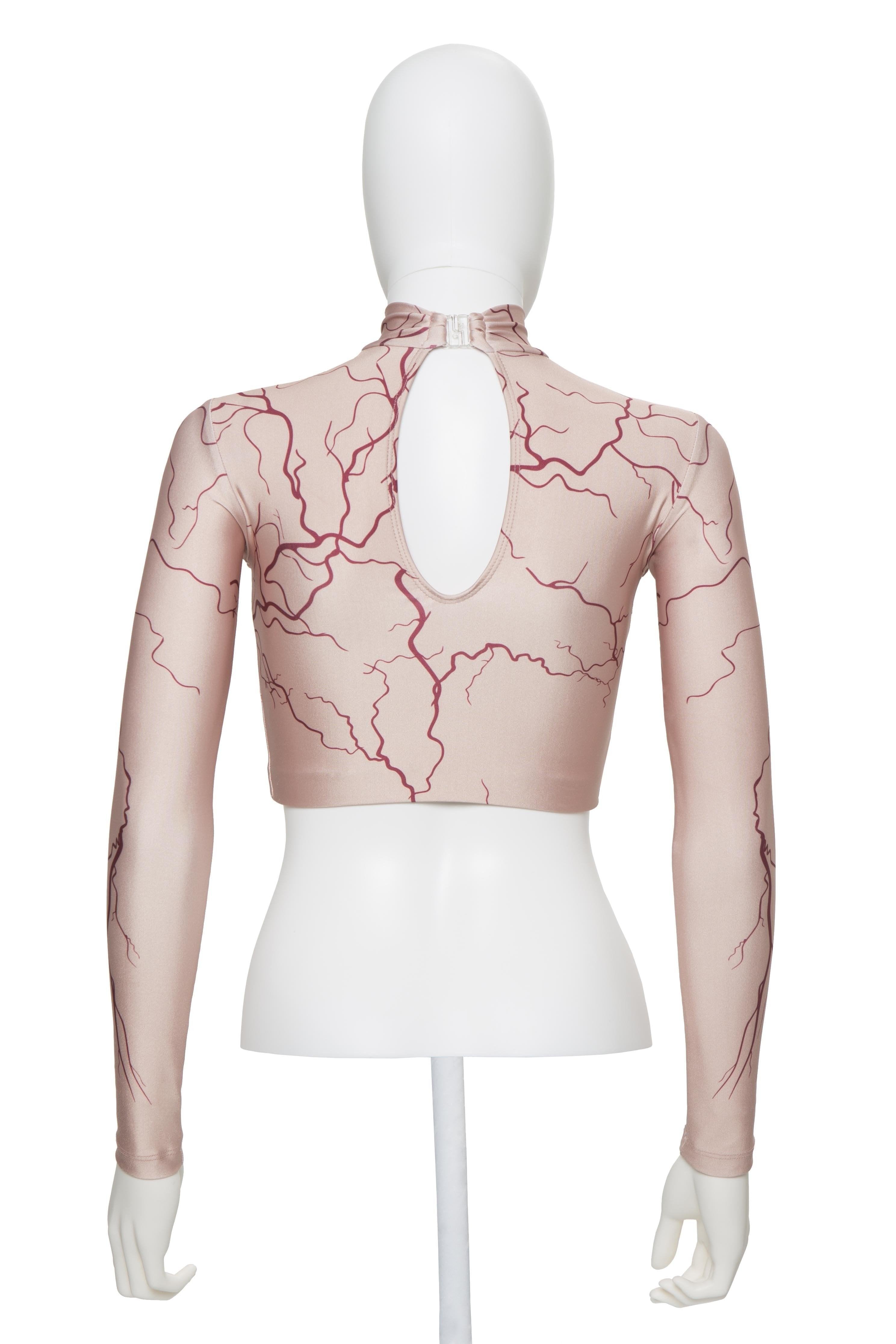 Veins Nude Long Sleeve Crop Top - Hamilton Theatrical