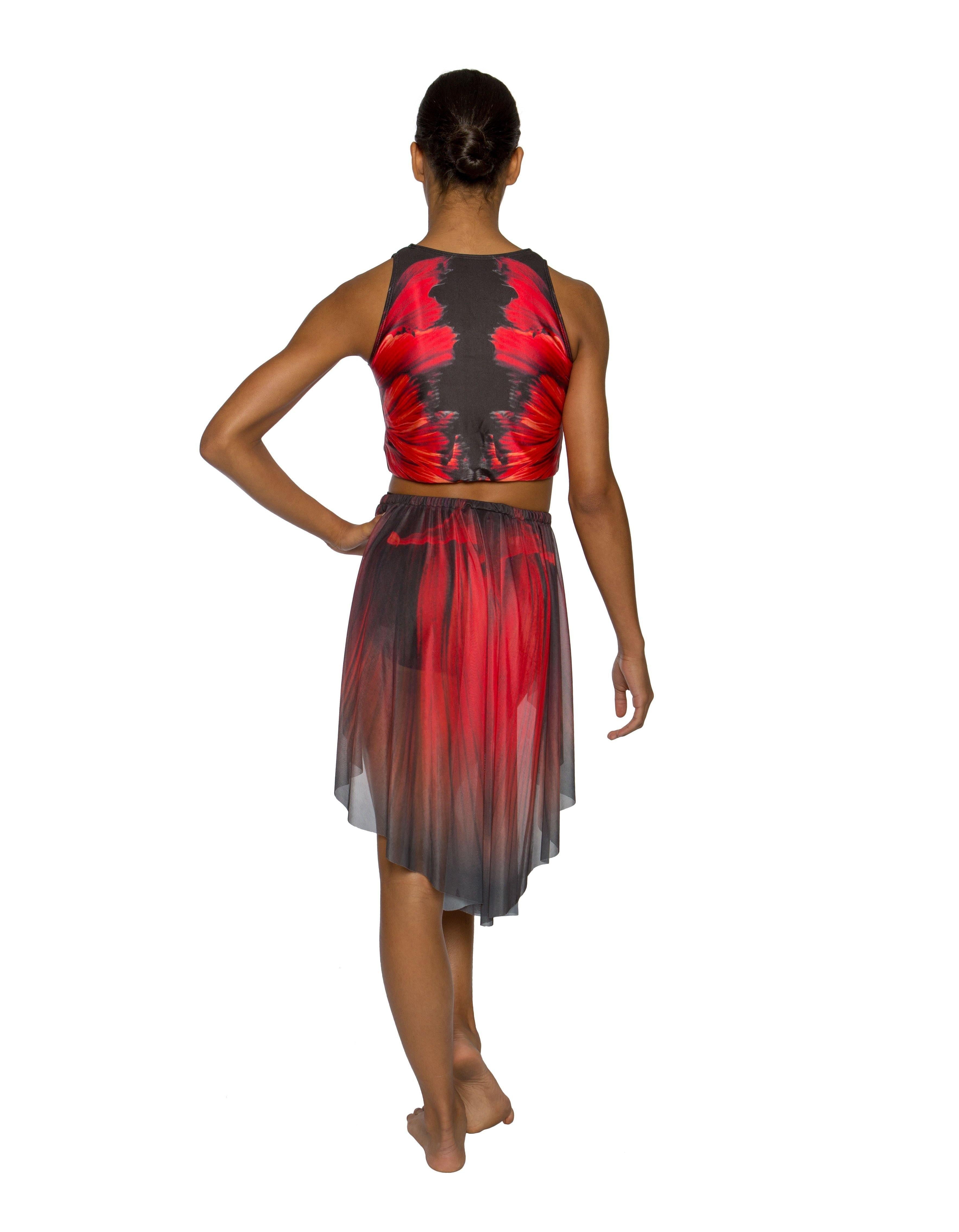 Vibrant Printed Open Ballroom Skirt - Hamilton Theatrical