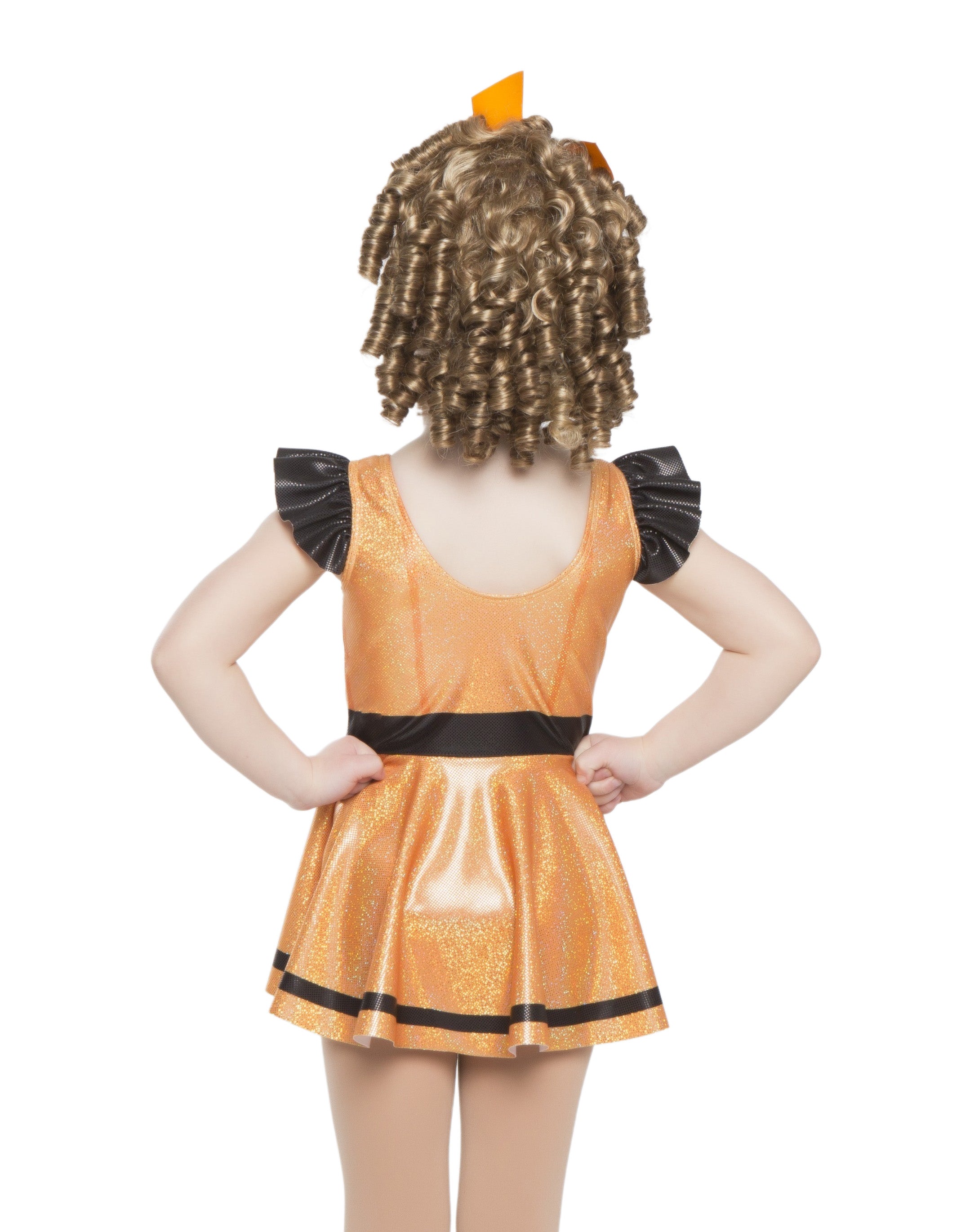 Happy Halloween Pumpkin Tank Gather Sleeve Dress