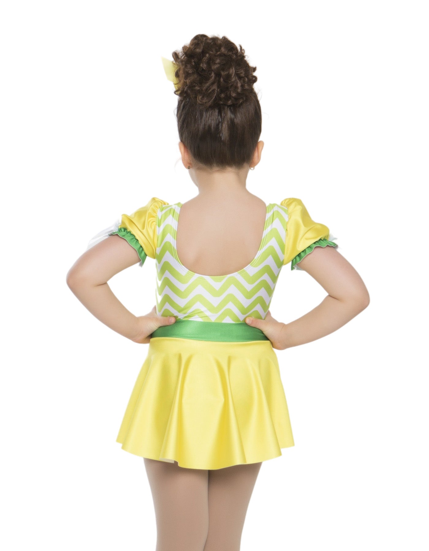 Princess Pineapple Slice Puff Sleeve Dress