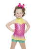 Gogo Flamingo Polkadot Halter Collar with Peplum Biketard