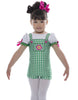 Flower Ballet Gingham Puff Sleeve Biketard