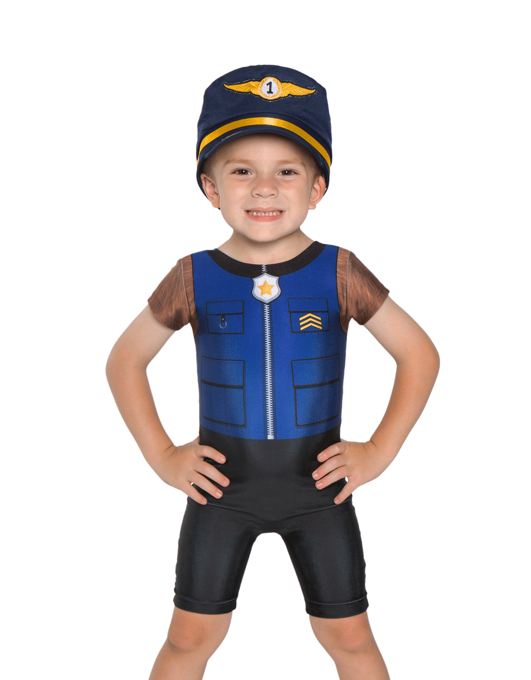 Rescue Police Boys Cap Sleeve Biketard - Hamilton Theatrical