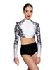 Charm LS Tneck Triangle Back Crop Top - Hamilton Theatrical