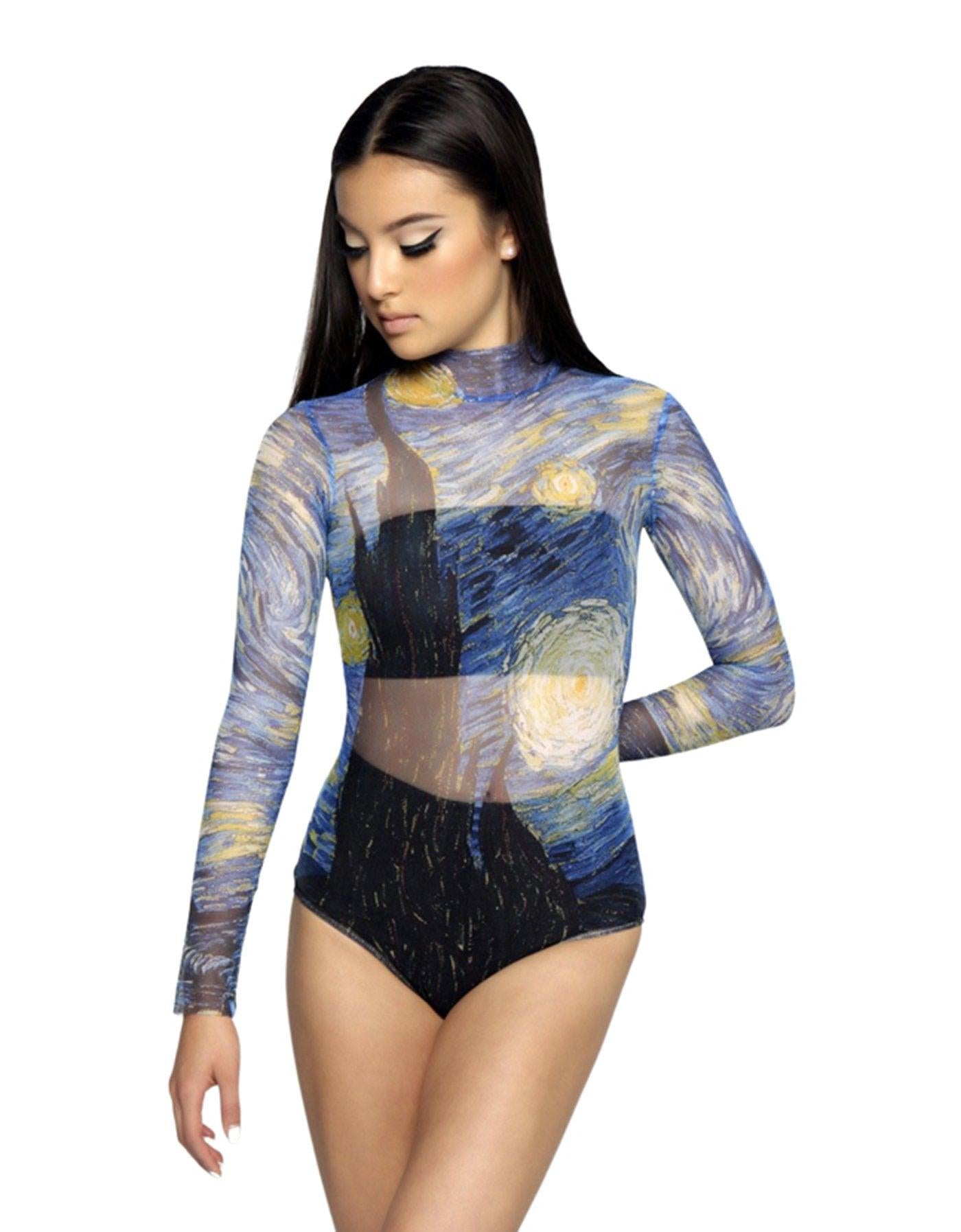 The Starry Night Long Sleeve Leotard Mesh - Hamilton Theatrical